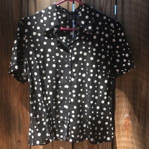 Sheer Polka Dot Silk Bend Blouse